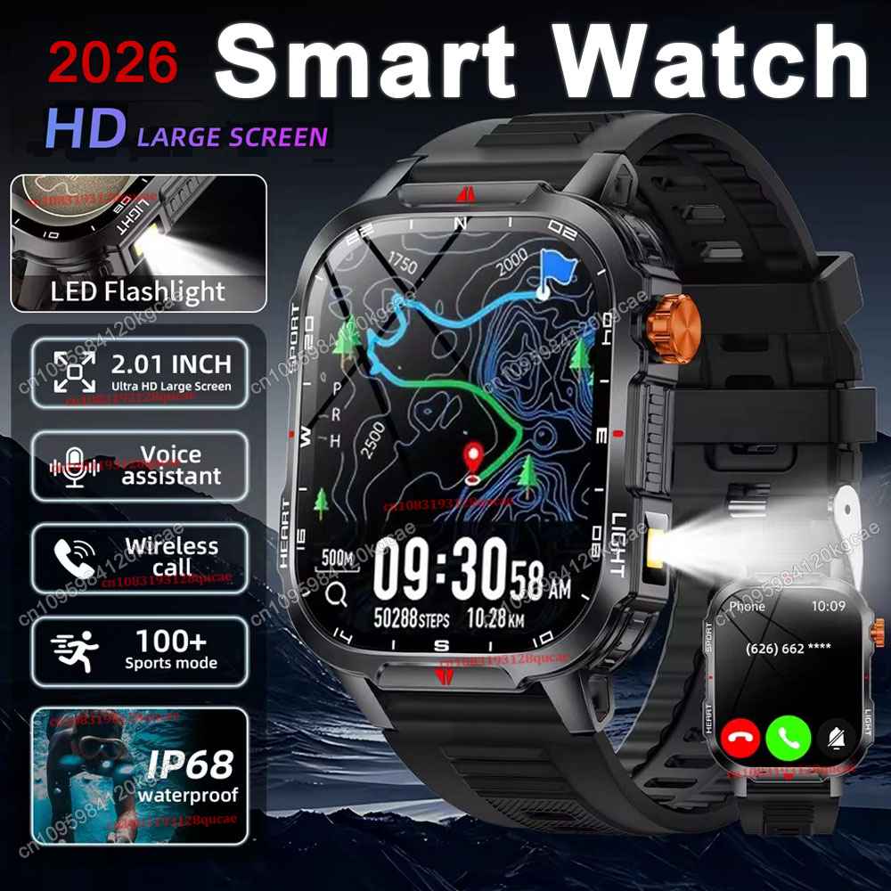 Smartwatch Rugged Watches For Men - 2026 새로운 견고한 군용 GPS 스마트