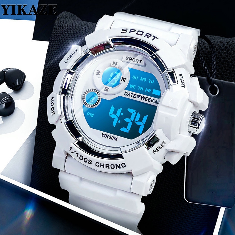 Smartwatch Digital Watches For Kid Boy - YIKAZE 어린이 시계 패션 빛나는 방수