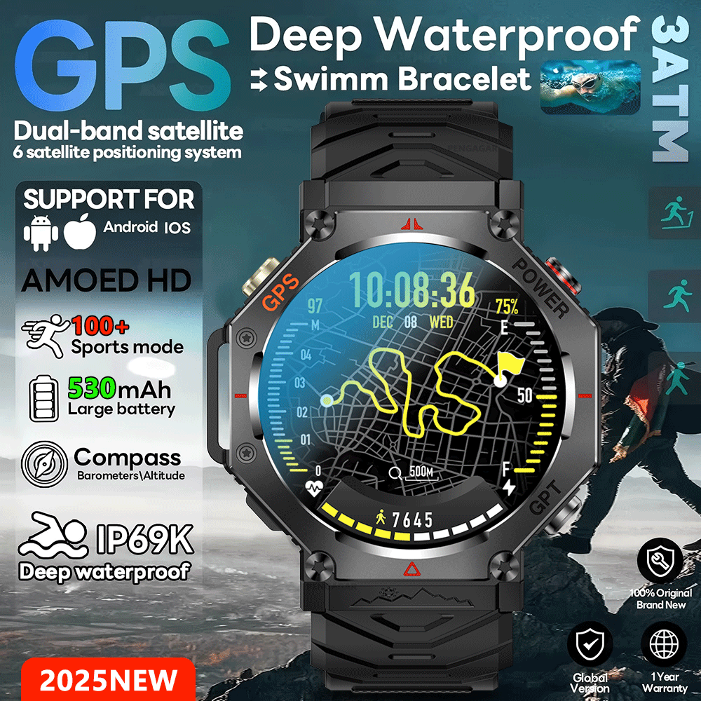 Smartwatch Rugged Watches For Men - 2026년형 새로운 T-Rex 3 Ultra 10ATM