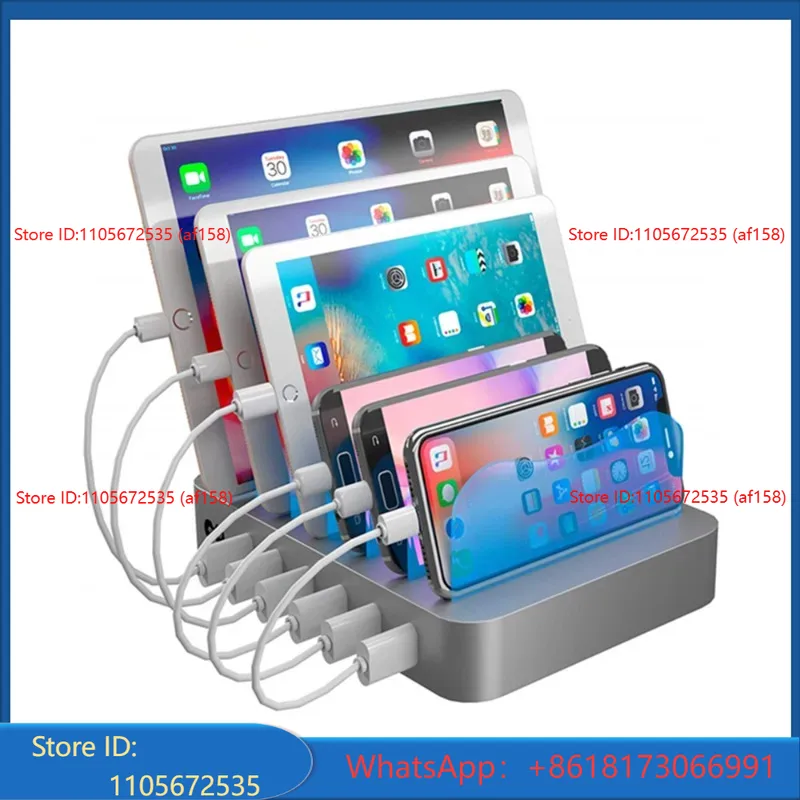 Smartwatch Phone Watches - 6USB 데스크탑 폰 거치대, 스마트 충전기,