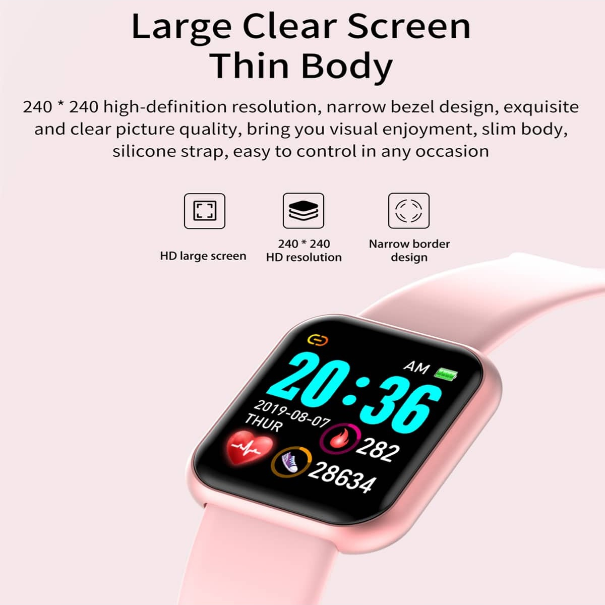 스마트 워치 메시지 알림 음악 제어 칼로리 거리 피트니 - Smartwatch Watches Girls 리뷰 및 가격