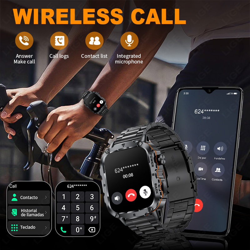 LIGE 2025 견고한 군용 스마트 시계 남성용 야외 - Smartwatch Rugged Watches For Men 리뷰 및 가격