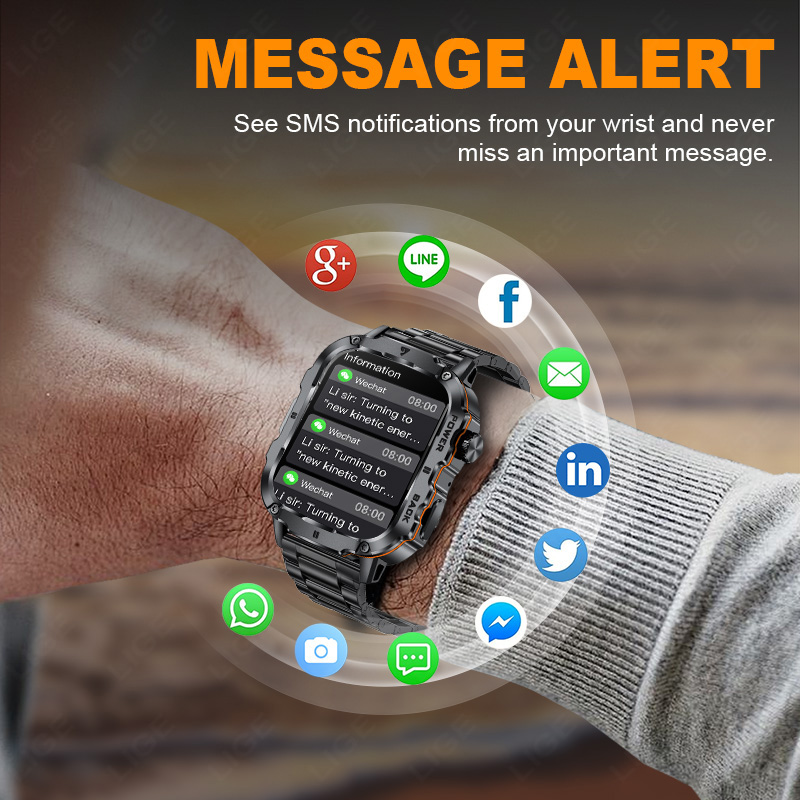 LIGE 2025 견고한 군용 스마트 시계 남성용 야외 - Smartwatch Rugged Watches For Men 리뷰 및 가격