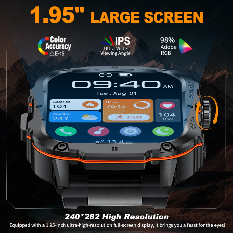 LIGE 2025 견고한 군용 스마트 시계 남성용 야외 - Smartwatch Rugged Watches For Men 리뷰 및 가격