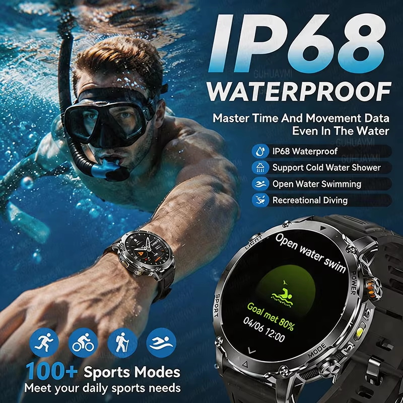 야외용 군용 1400mAh 200일 대기 스마트워치 남 - Smartwatch Rugged Watches For Men 리뷰 및 가격